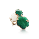 Ton Joli Bouquet Ring in Pink Gold with White and Green Agate, White and Champagne Diamonds