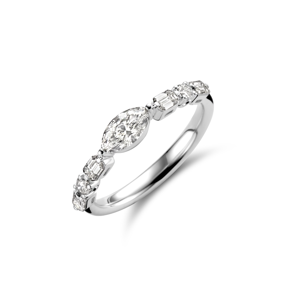 Ring in White Gold with Multishape Diamonds