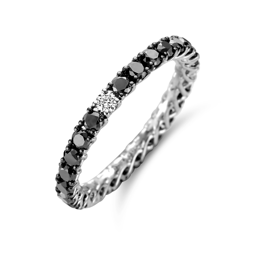 Wedding band with diamonds