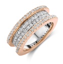 Ring Red and White Gold set Pave