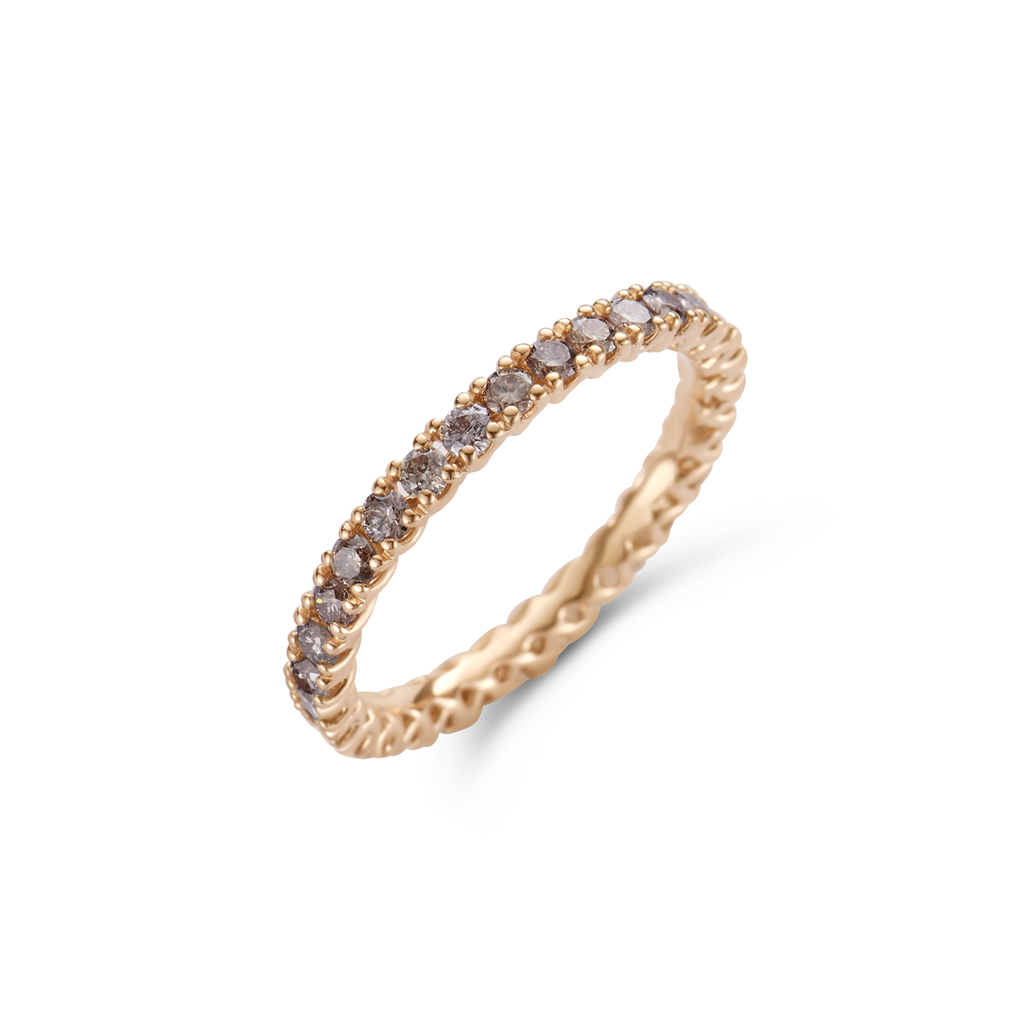 Wedding band brown diamonds