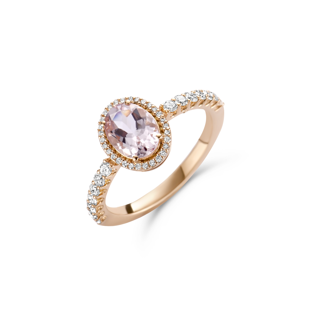 Entourage ring with Morganite