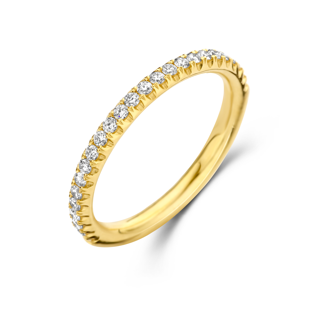 Wedding band with diamonds