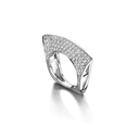 Lotus Ring in White Gold with Diamonds