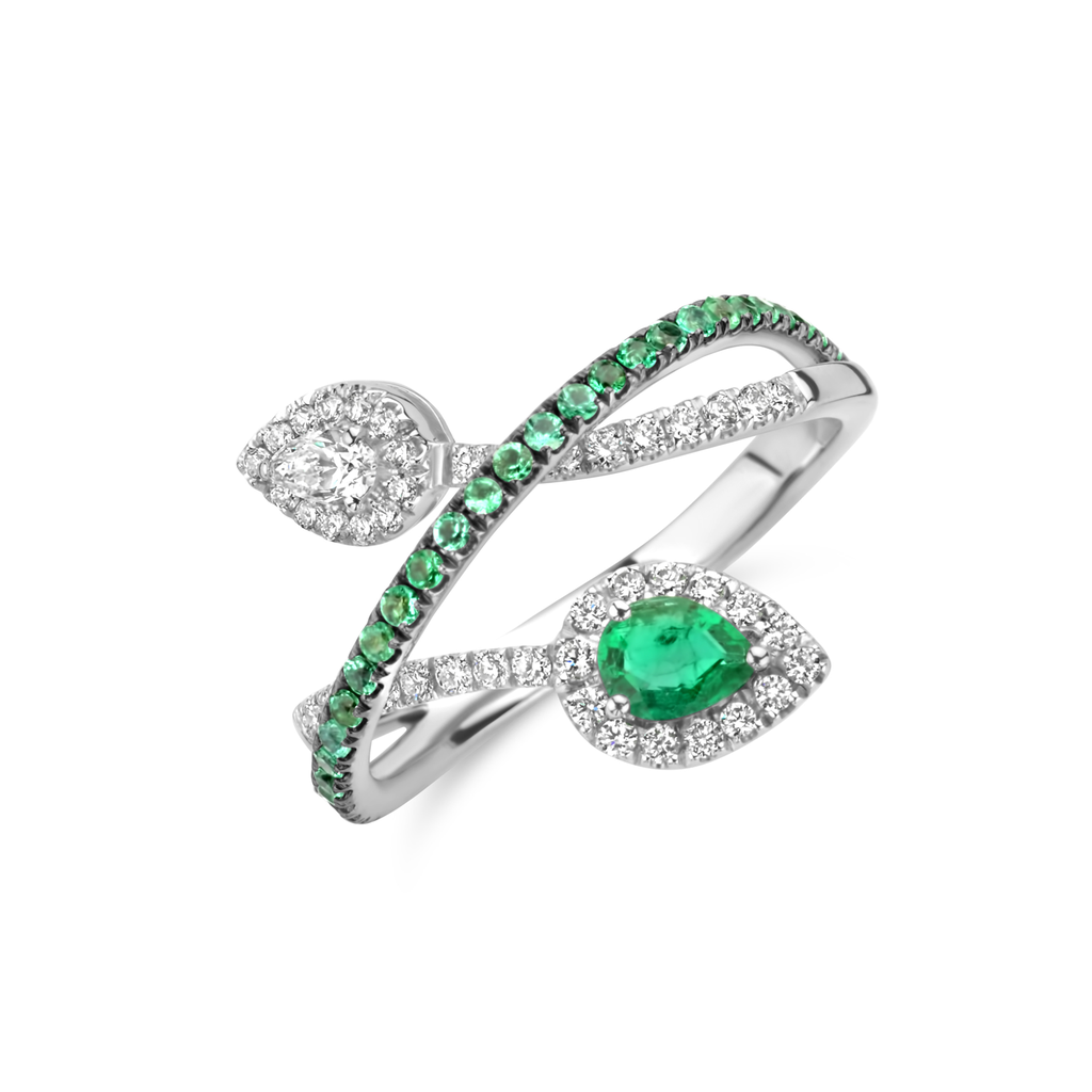 Toi & Moi with Diamond and Emerald