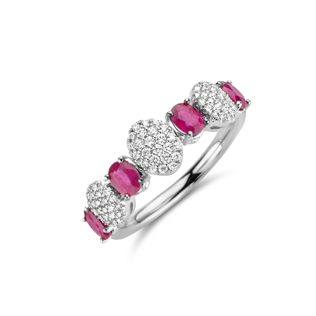 Rubies with Diamond Pavé