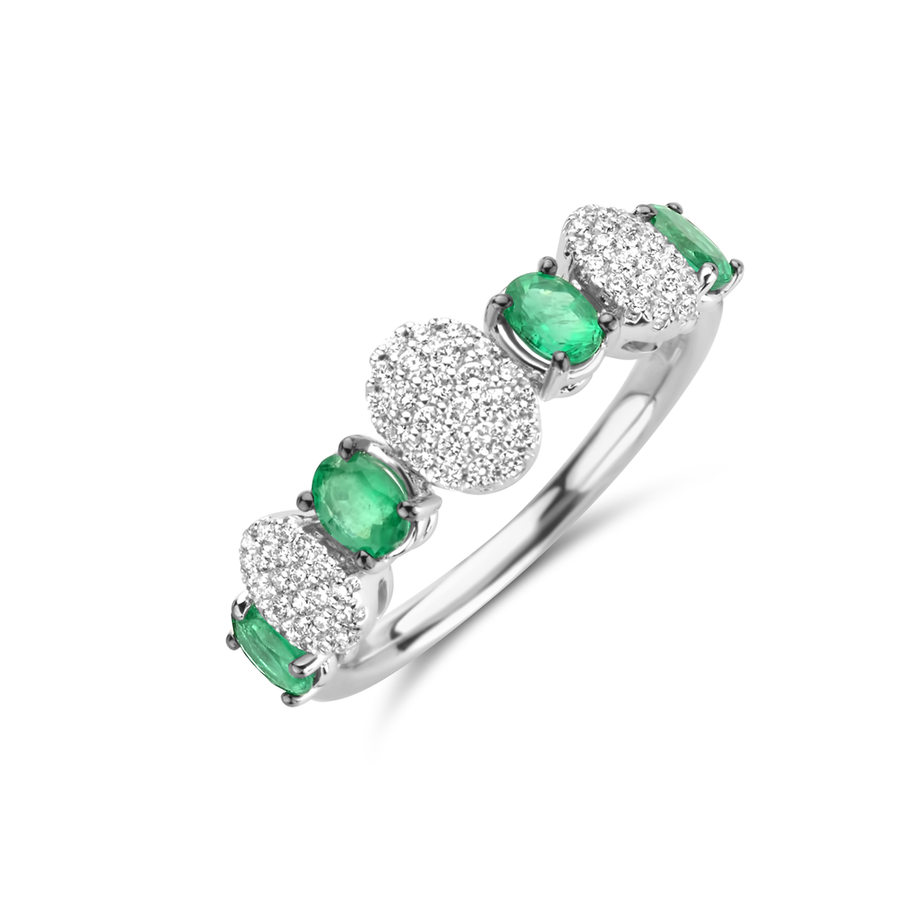Emeralds and Diamond Pavé