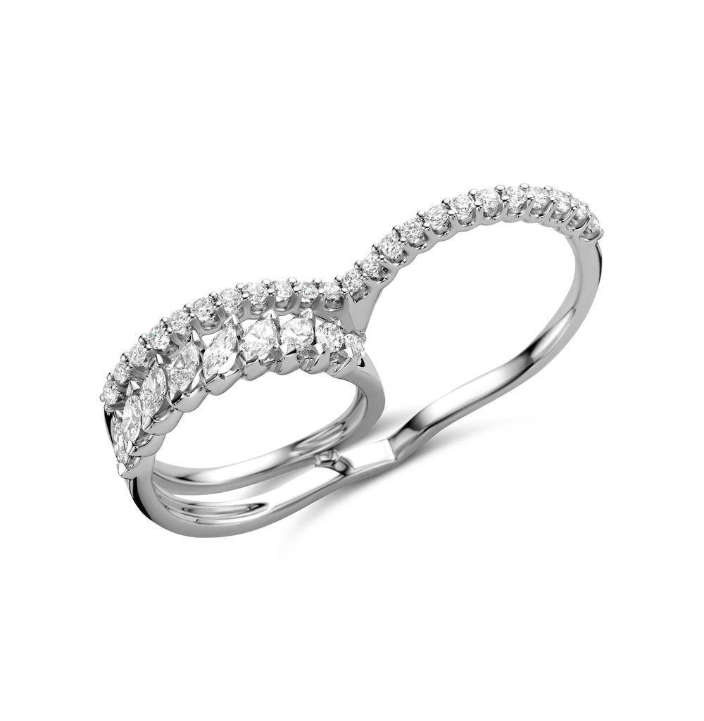 Bella double ring with diamonds