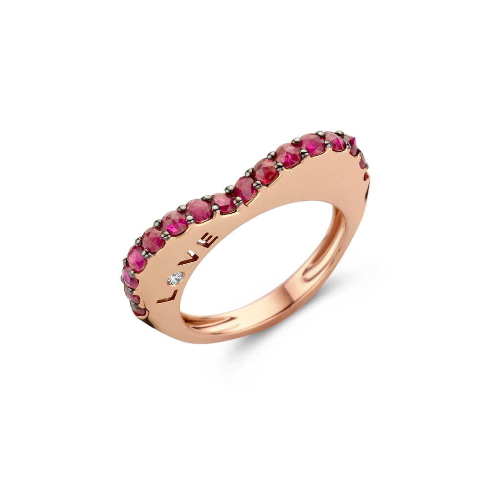 Fragranze Love ring with rubies