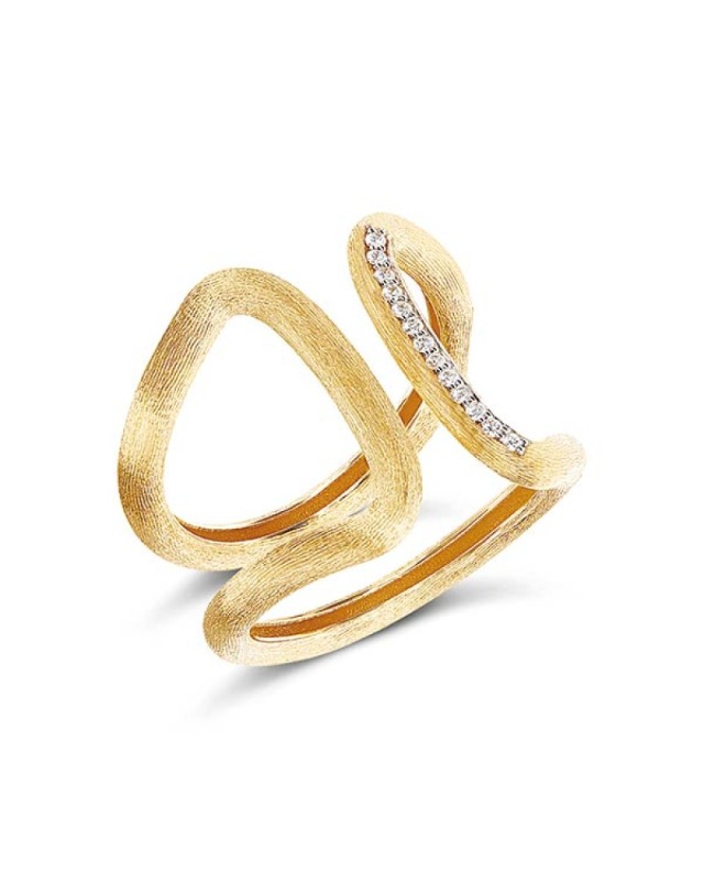 Libera ring in yellow gold with diamonds