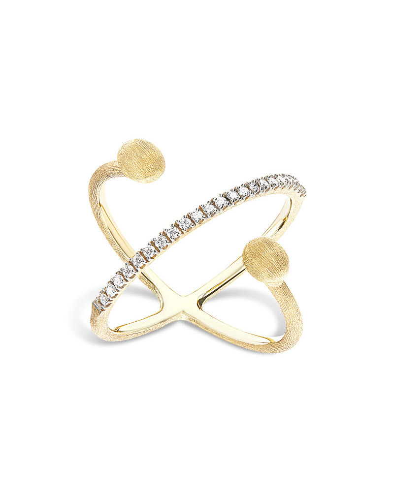 Dancing Elite ring in yellow gold with diamonds