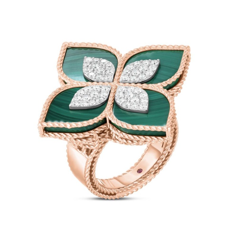 Malachite Princess Flower ring