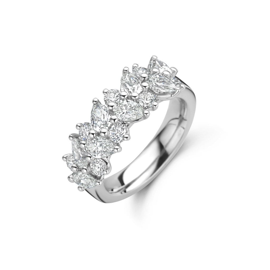 Wedding band with diamonds