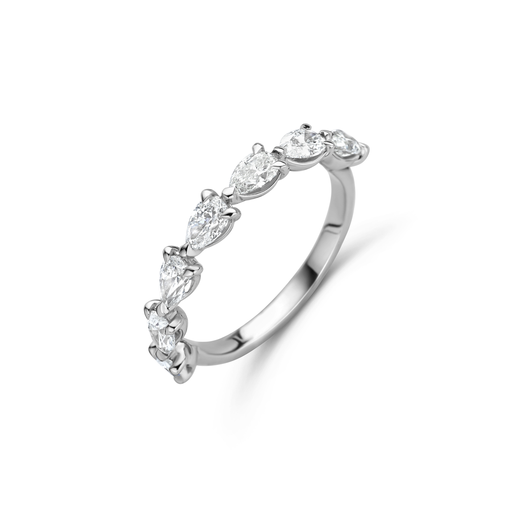 Wedding band with diamonds