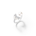 Joséphine Aigrette in White Gold with Diamonds and Pearls