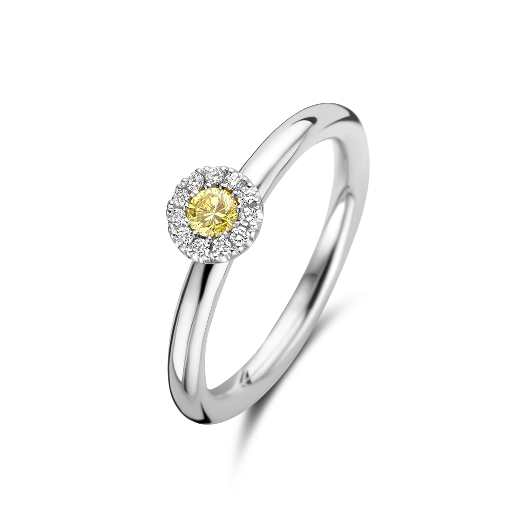Fancy Yellow Solitaire with Entourage