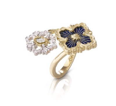 Opera Tulle ring in yellow and white gold