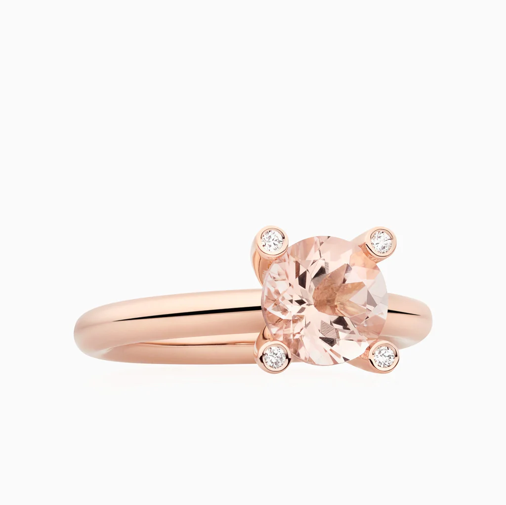 Phlox Ring in Pink Gold with Pink Beryl & Diamonds