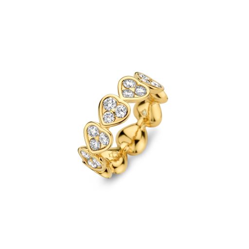 Ring in Pink Gold with Hearts set with Diamonds