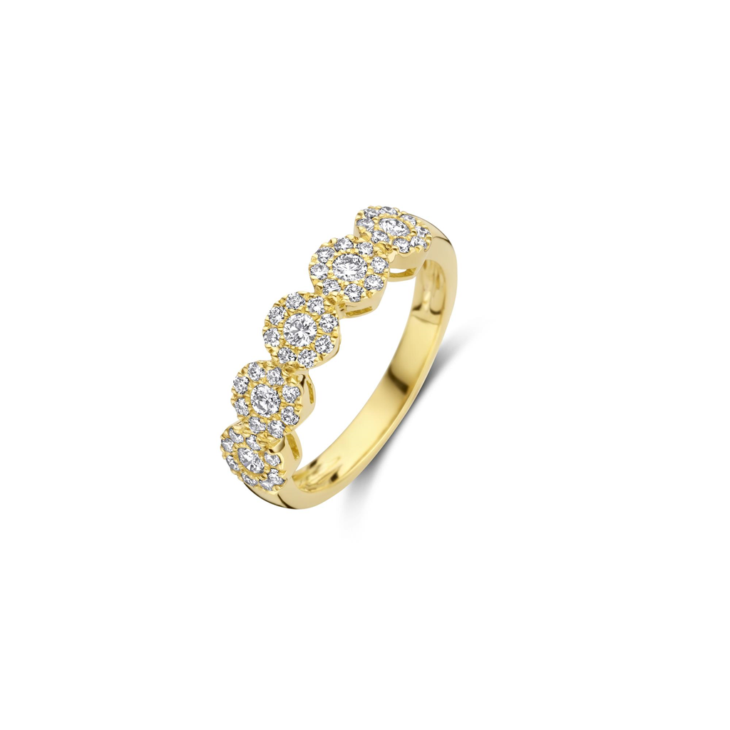 Yellow gold ring with diamonds
