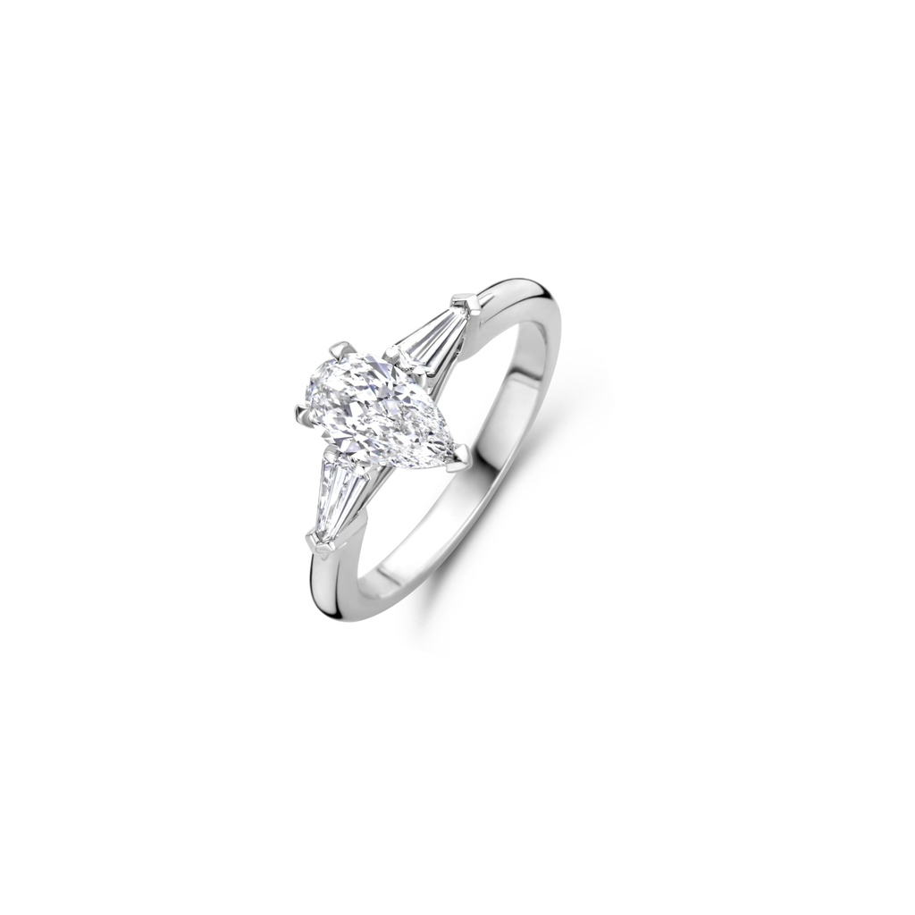White gold ring with diamonds