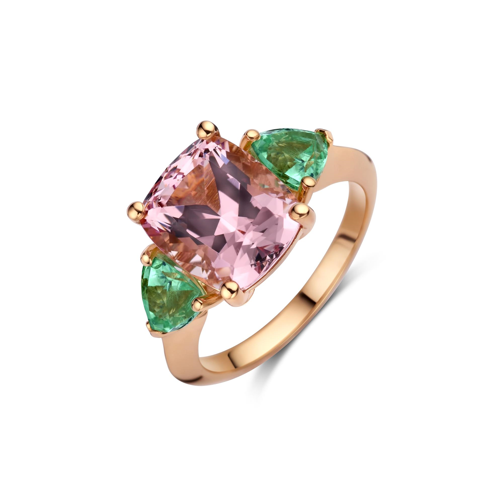 Ring with Morganite & Paraiba Tourmalines