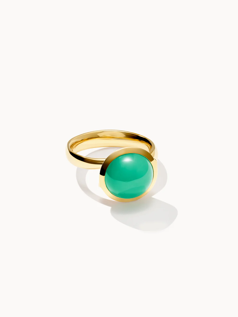 Ring Bouton large Chrysoprase