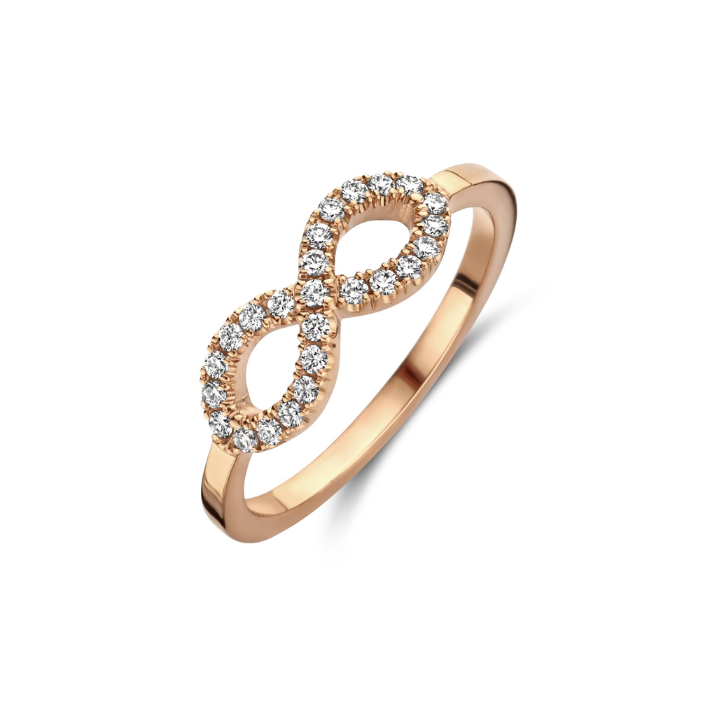 White, yellow or pink gold ring with diamonds