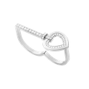 Pretty Woman Double Ring in white gold with diamonds