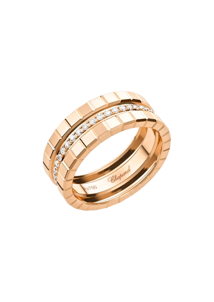 Ice Cube Ring in Pink Gold with Diamonds