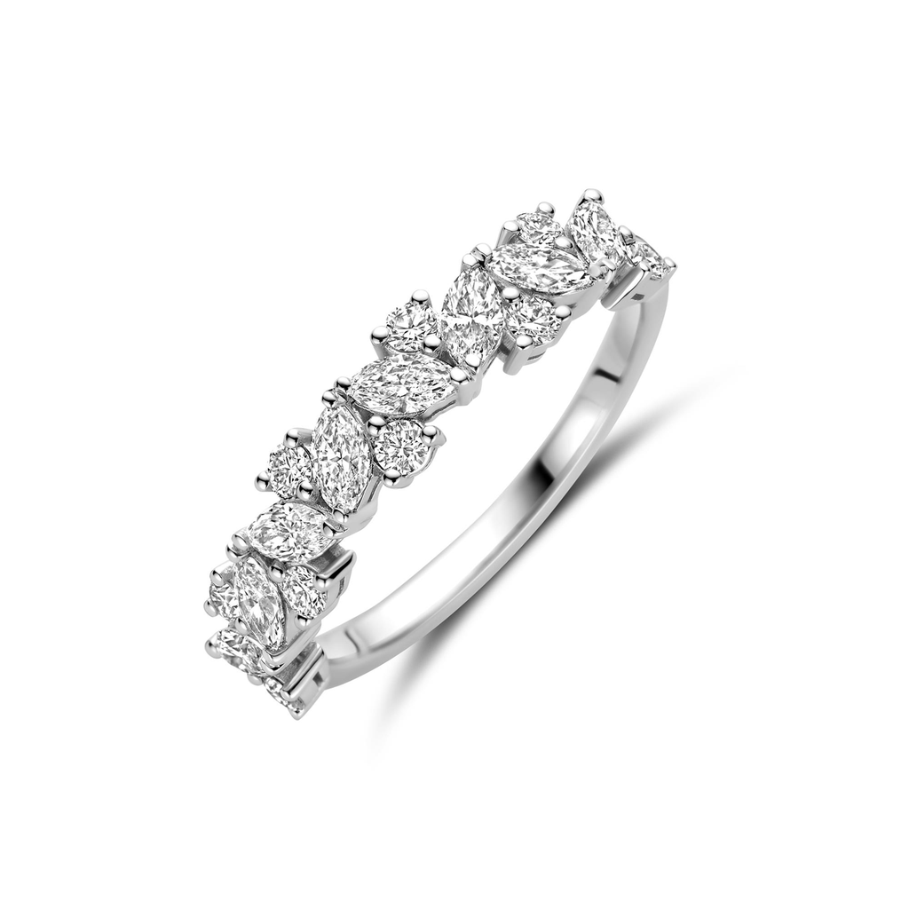 White gold ring with diamonds