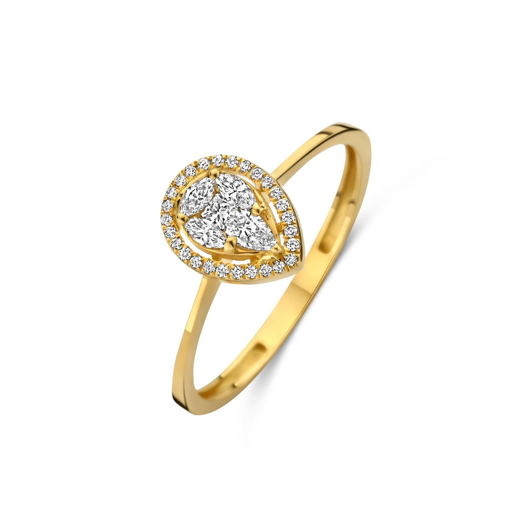 Yellow gold ring with diamonds