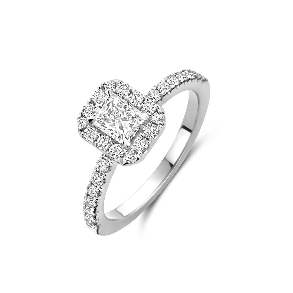 Whitegold solitaire with diamonds
