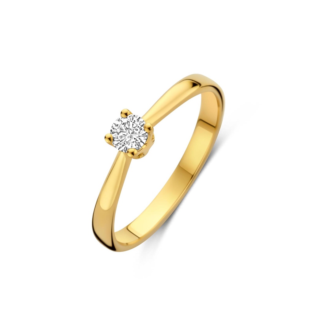 Yellow gold solitaire with diamond