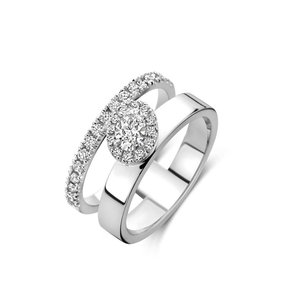 Whitegold ring with diamonds