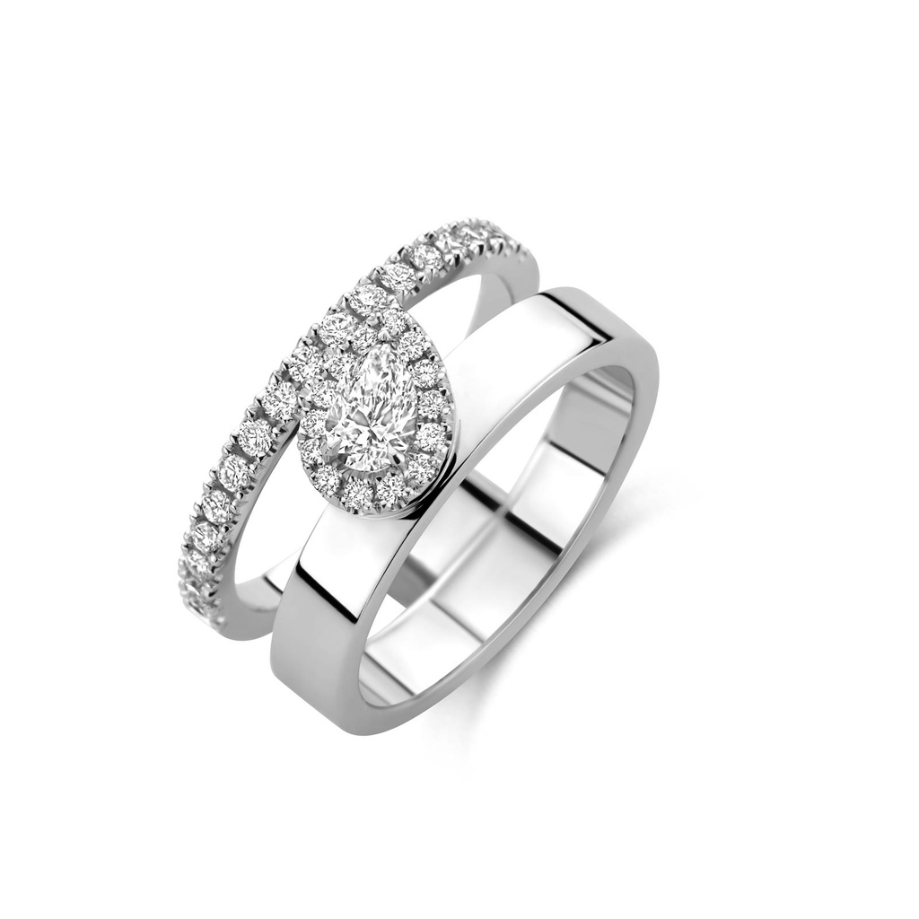 Whitegold ring with diamonds