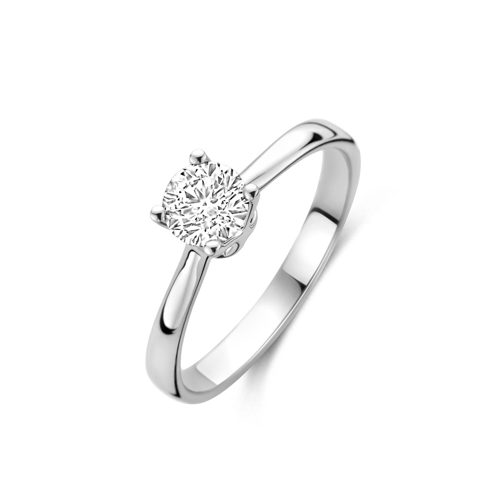 Whitegold solitaire ring with diamond