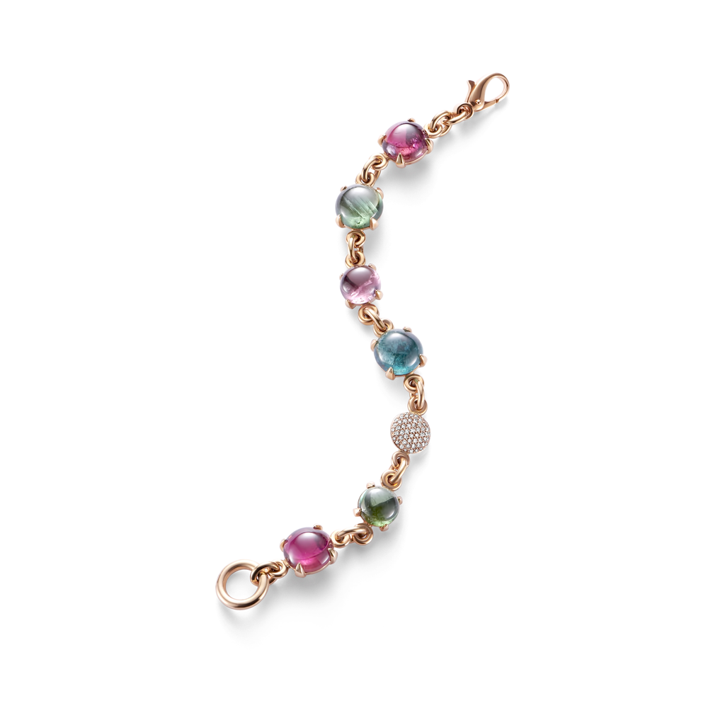 Armband Catch Pink Gold Pink/ Green Tourmaline + cham.bril.