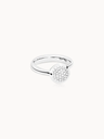 BOUTON Ring Small in White Gold with Diamond Pavé