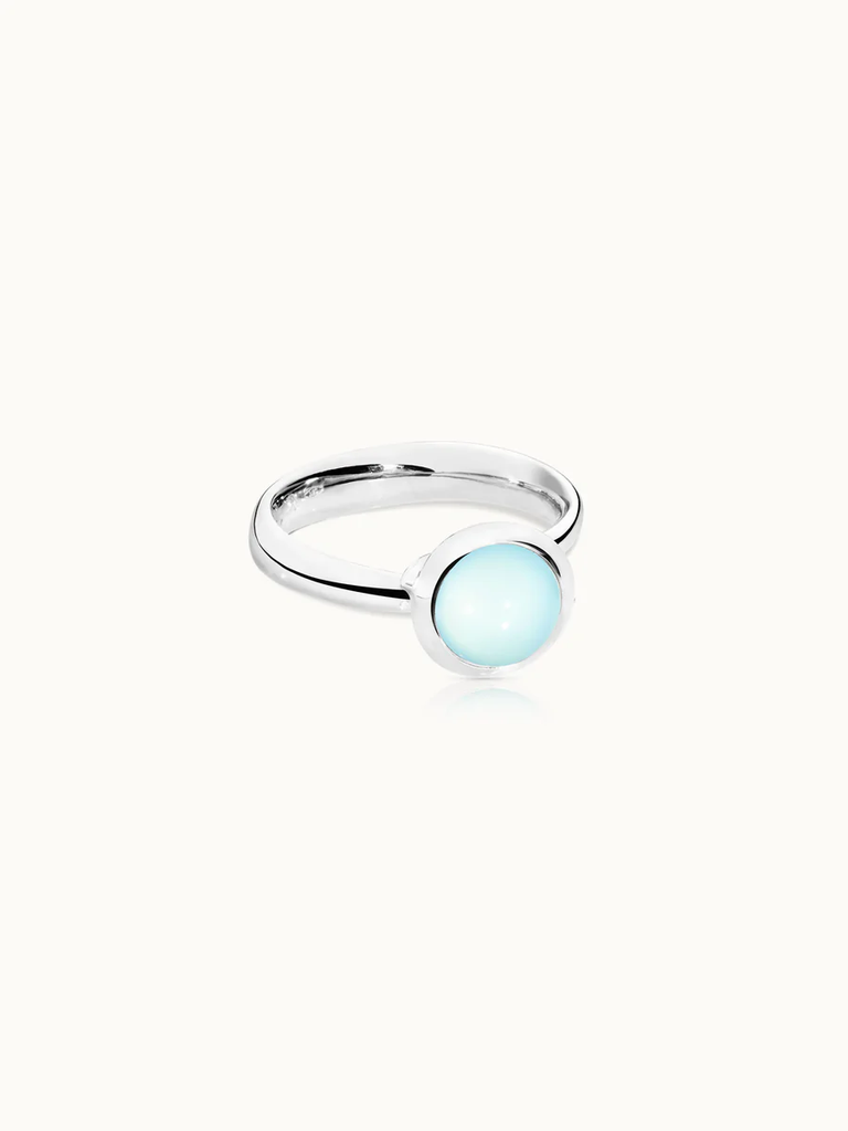 BOUTON ring small aqua Chalcedony