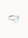 BOUTON ring small aqua Chalcedony