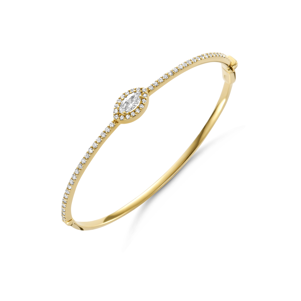 Bangle with brilliants and yellow marquises