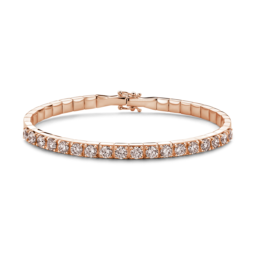 Bracelet Roma set with cognac diamonds, available in white, pink and yellow gold