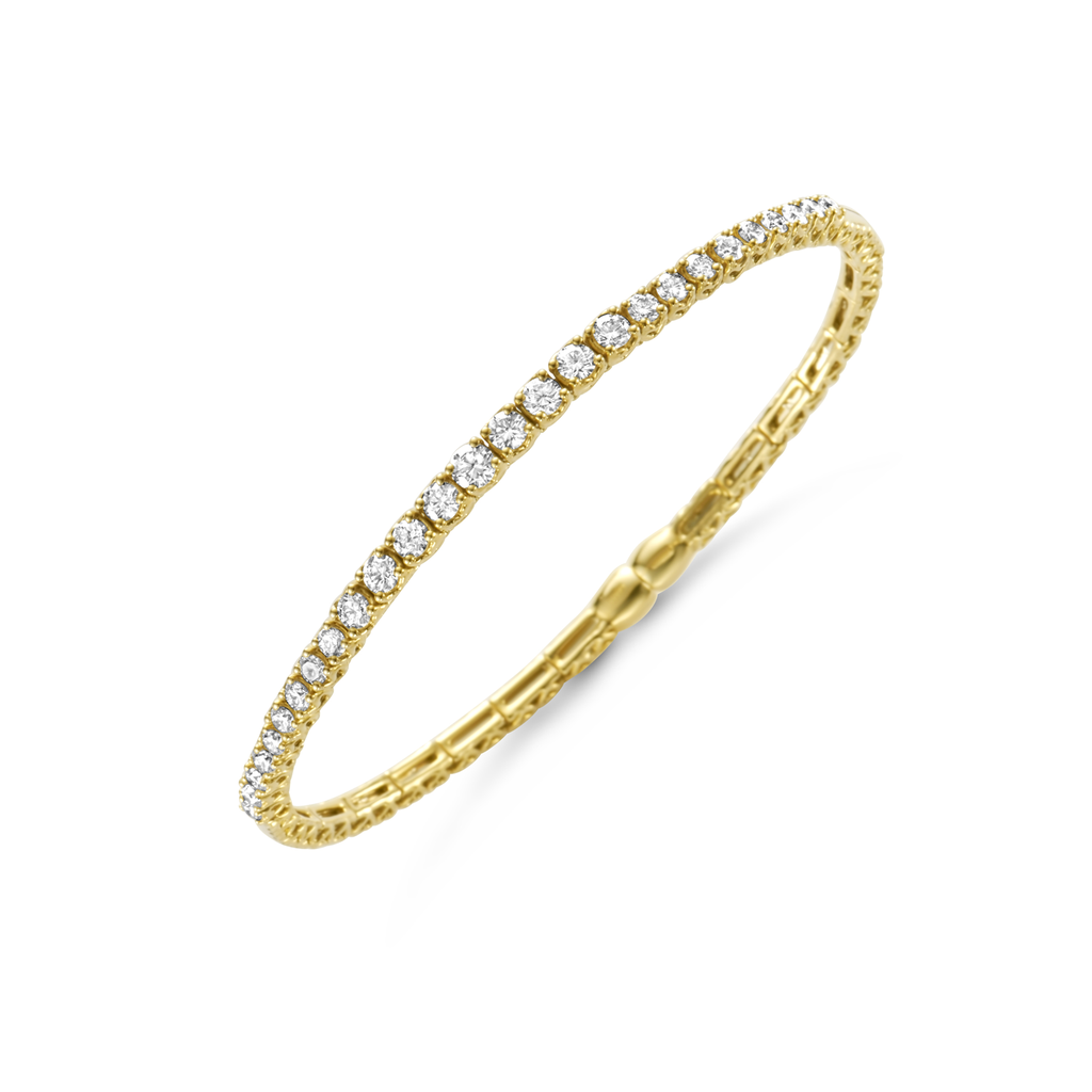 Bracelet rigide yellow gold diamonds