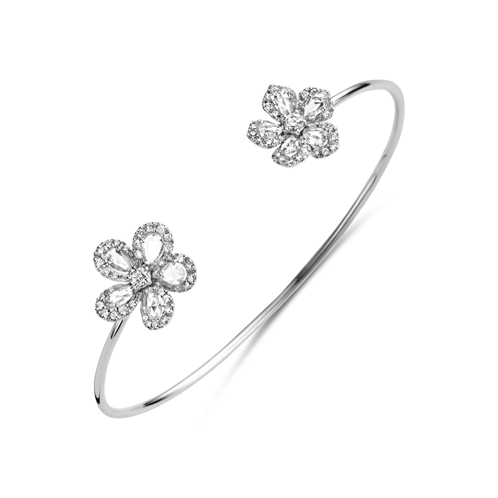 Bracelet white gold flower