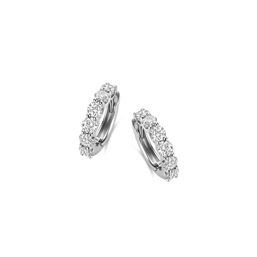 Creoles white gold diamonds