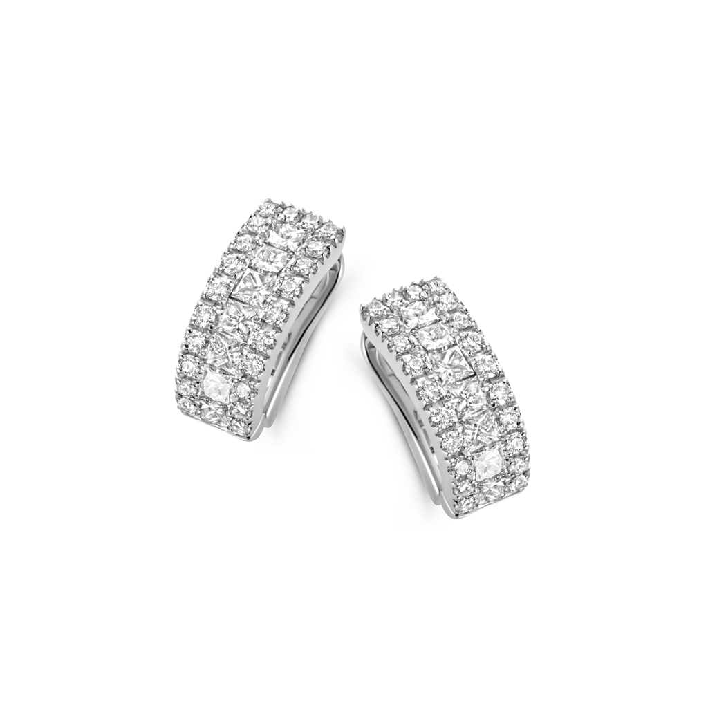 Creoles white gold with diamonds
