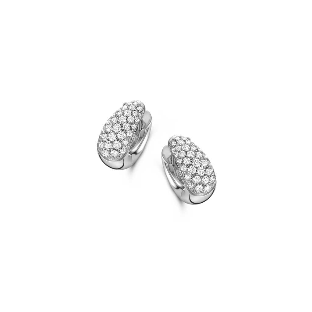 Creoles white gold with diamonds