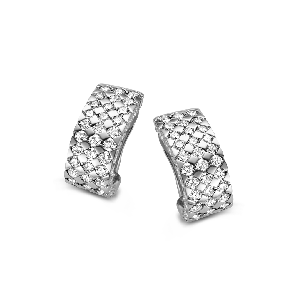 Earrings White Gold Bril.Creole 3 rang