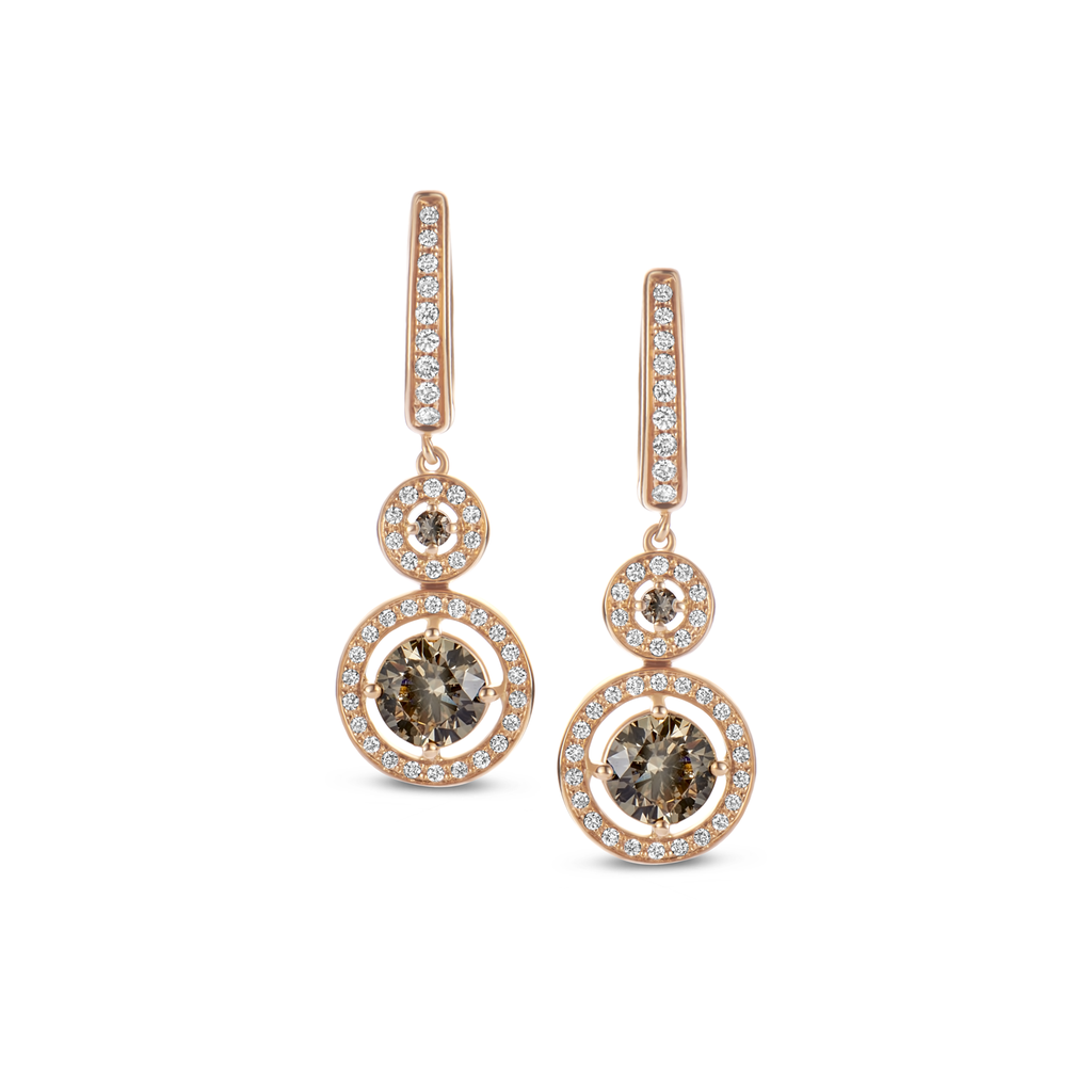 Earrings pink gold with diamonds